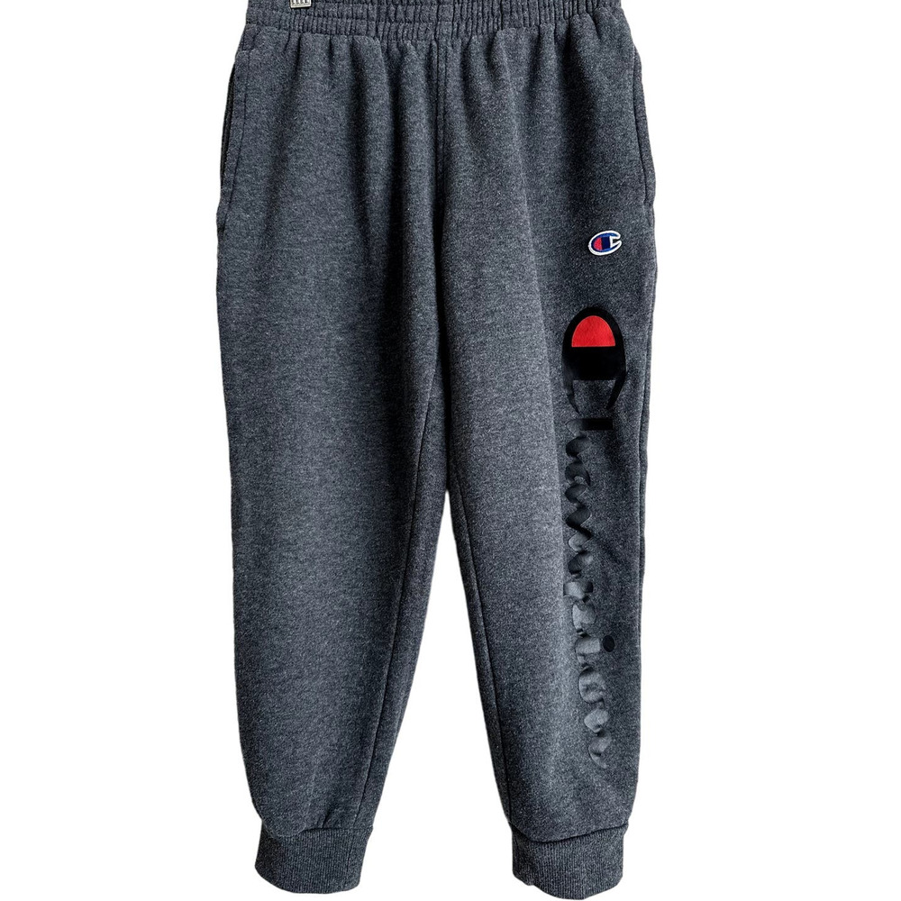 Champion Size Small Kids‎ Sweatpants-Gray-Spell Out On Leg